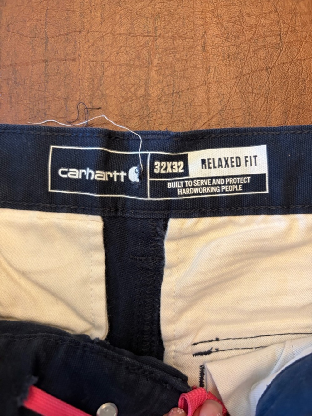 Carhartt Men's Navy Cargo Pants with Utility Pockets - Picture 3 of 5